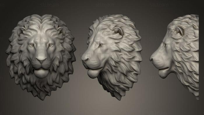 3D модель Спокойная голова льва (STL)